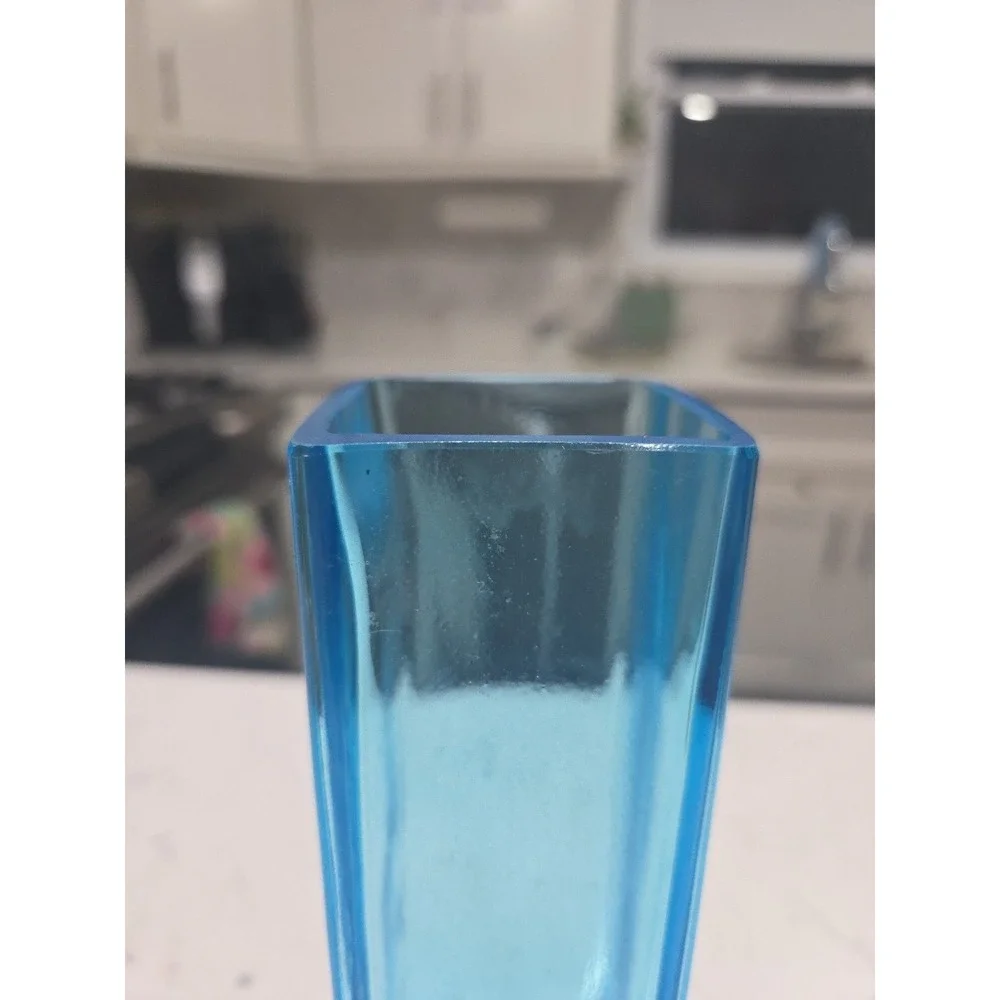 Vintage Ikea Blue Vase Made In Poland 0547